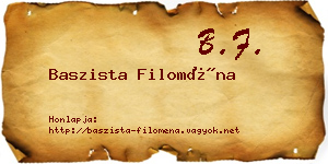 Baszista Filoména névjegykártya